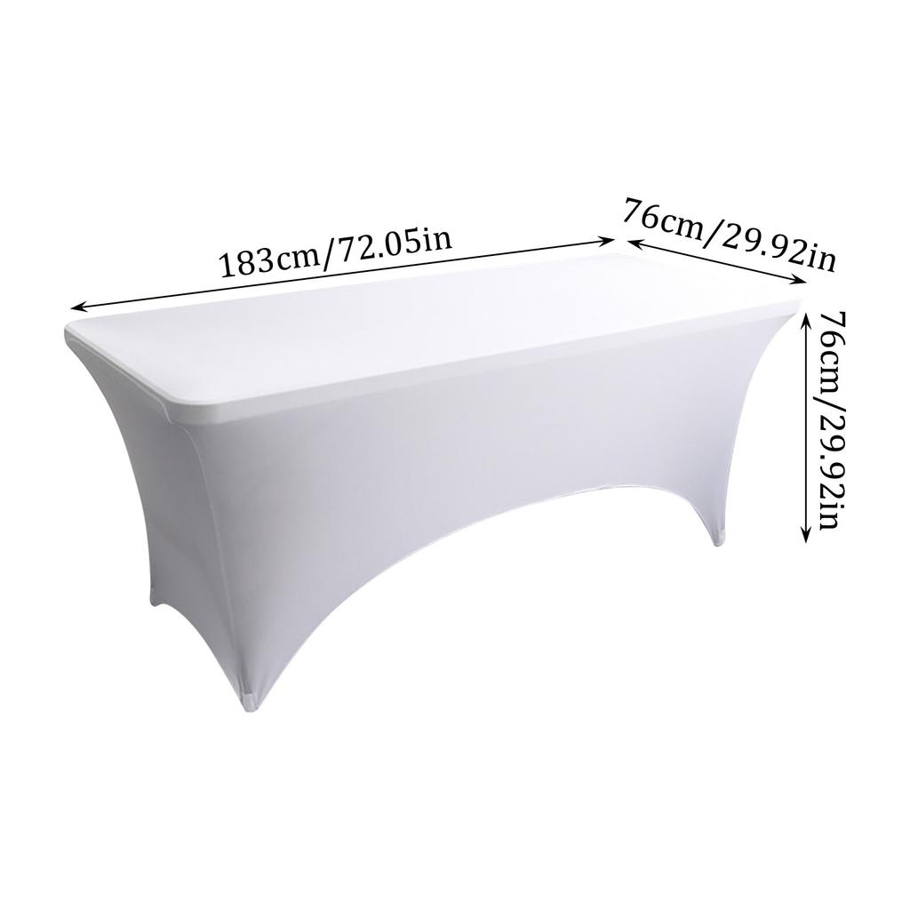Stretch Spandex Table Covers For 6 Foot Tables - 6 Ft Universal Rectangular Fitted Tablecloth Protector
