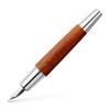 Emotion Wood Chrome Fountain Fine Pear Officially Imported Faber-Castell & Pen, Nib, Wood, Brown, 148201,