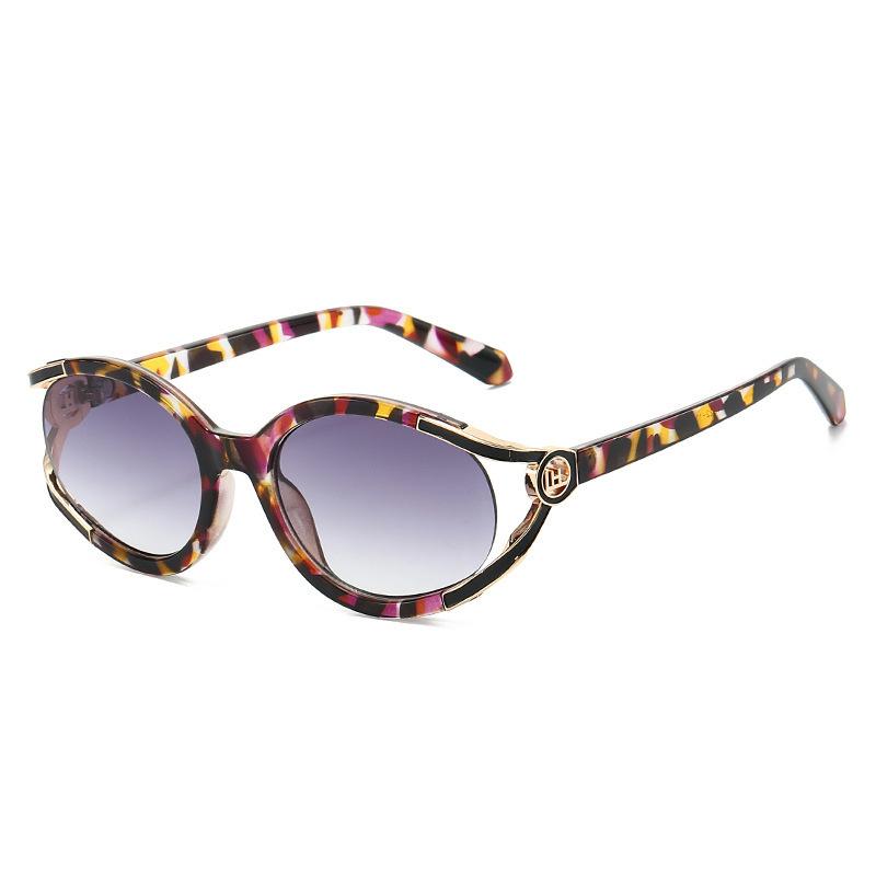 Fashion European and American large frame women's luxury sunglasses UV protection sunglasses personalized hollow glasses