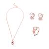 3 Pcs/set of Natural Opal Jewelry Set Crystal Gemstone Pendant Necklace Earrings Ring Set