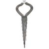 Rhinestone Fashionable Decorative Long Tassel Design Women Necklace Metal