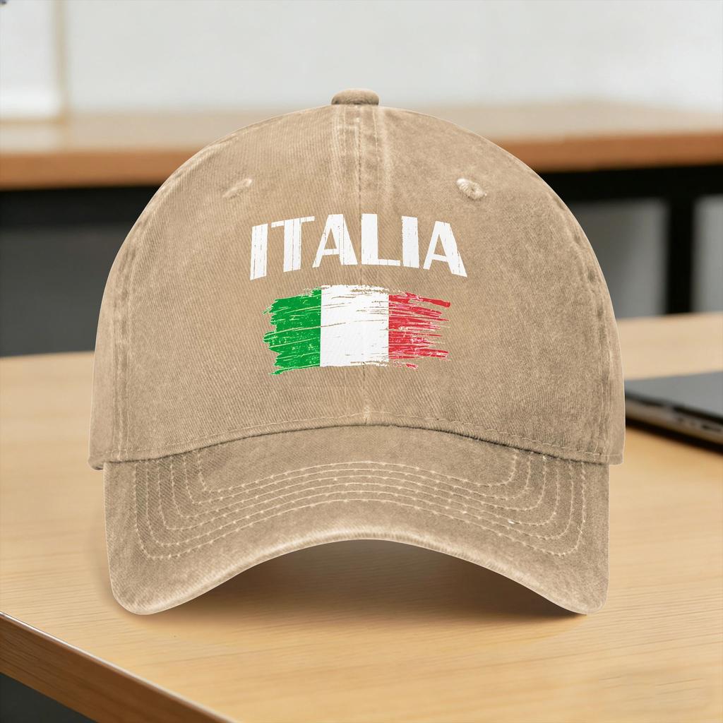 Бейсболка Italia Итальянский флаг Винтаж Весна Стильные Хип-хоп Кепки Пара WoУнисекс Принт Для улицы Спортзал Оптовая продажа Бейсболок