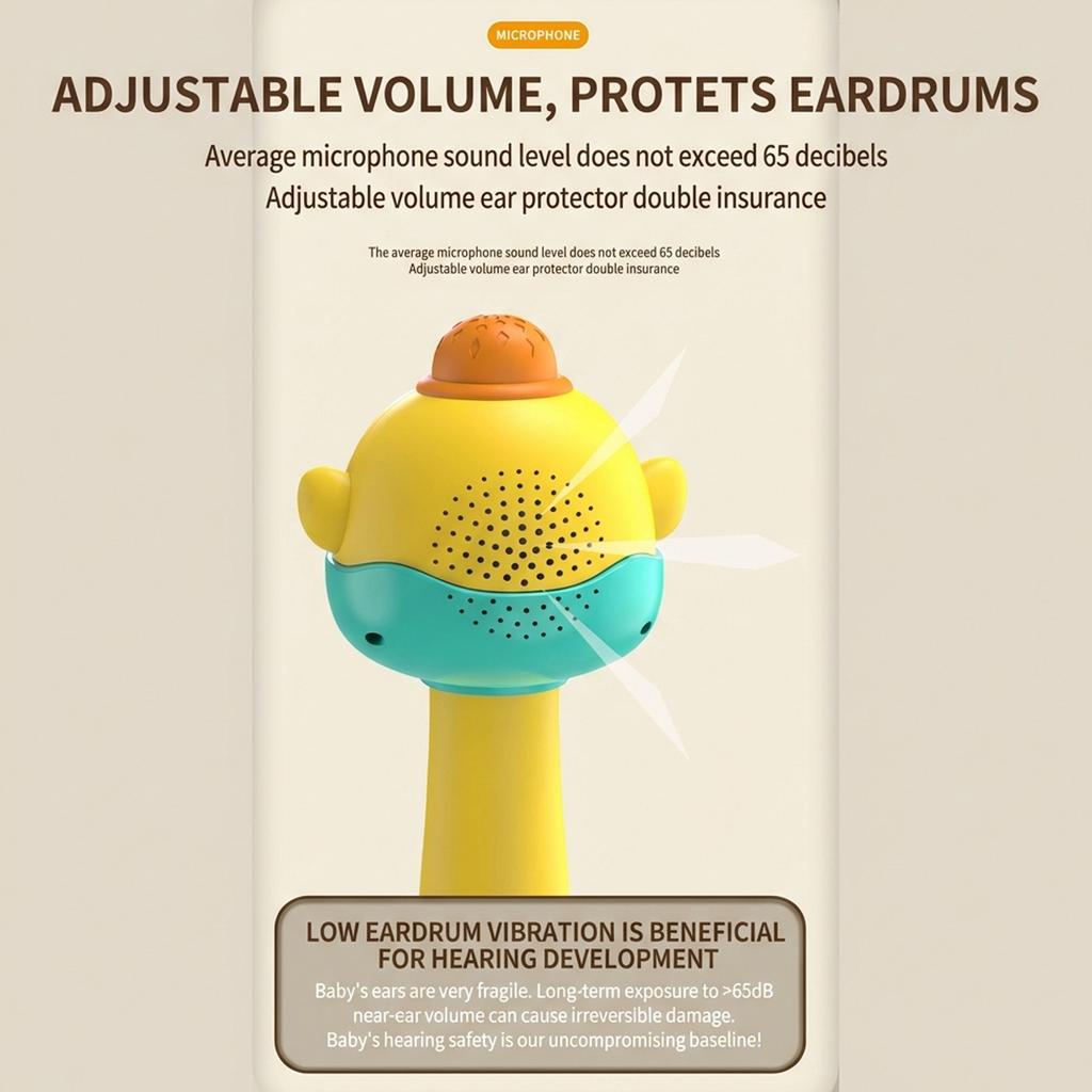 Kids Karaoke Microphone Bluetooth-compatible Speaker Toy With Music Function For Singing Entertainment