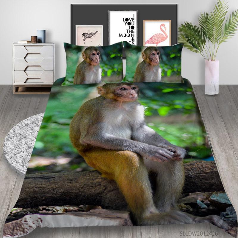 Новые модные пододеяльники, домашнее постельное белье, домашний текстиль с обезьянкой и наволочкой, подарок для детей-подростков, комплекты постельного белья высокого качества
