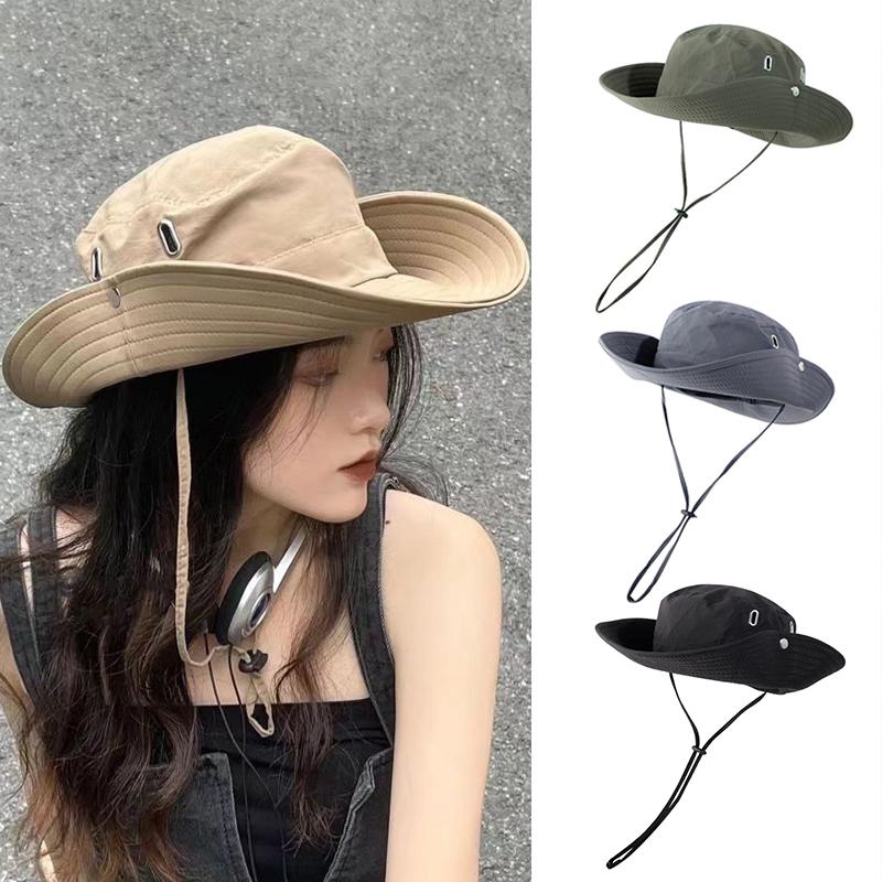 Высококачественные шляпы-ведра с защитой от солнца, широкополые шляпы с регулируемым шнурком-ведром