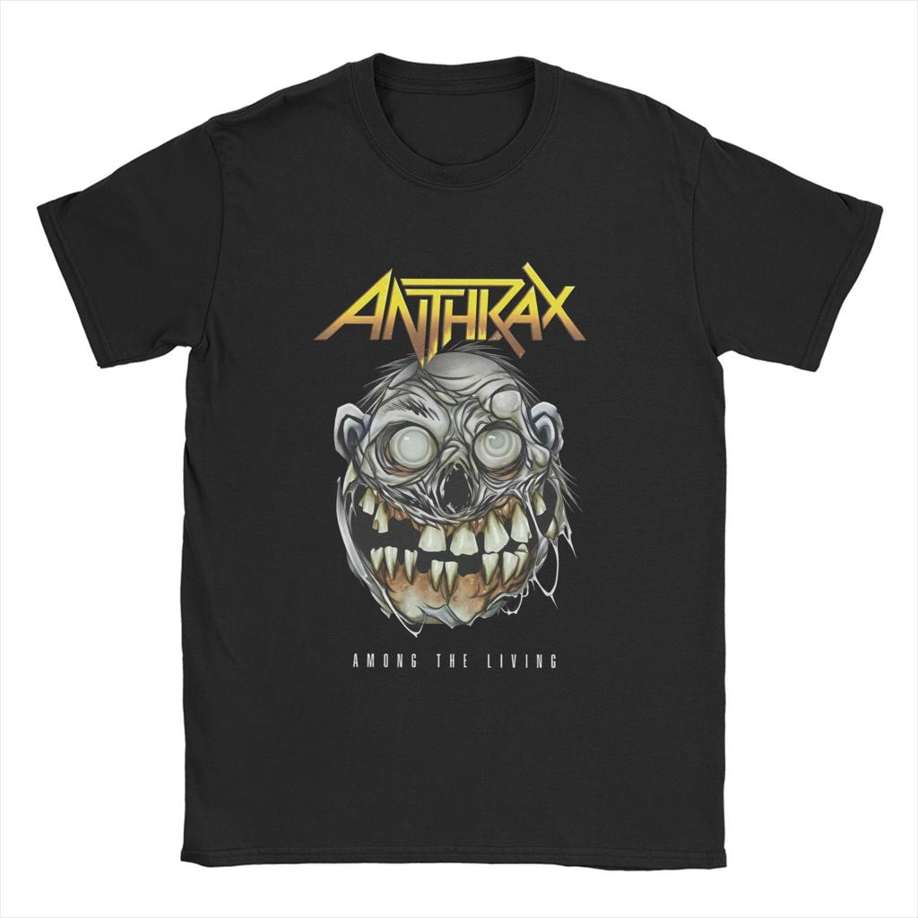 Anthrax Among The Living Mens T Shirt  Vintage Tee Shirt Short Sleeve Crew Neck TShirt Pure Cotton Summer Clothes