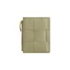 Bottega Veneta Cassette Intreccio Woven Design Double Fold Zipper Wallet Small Women wallet Cave-Green 706010VCQC42916