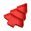 Christmas Tree Divided Snack Tray Plastic Serving Dish for Fruits Nuts Candy Stackable Food Platter for Holiday Parties Space-Saving Kitchen Organizer
