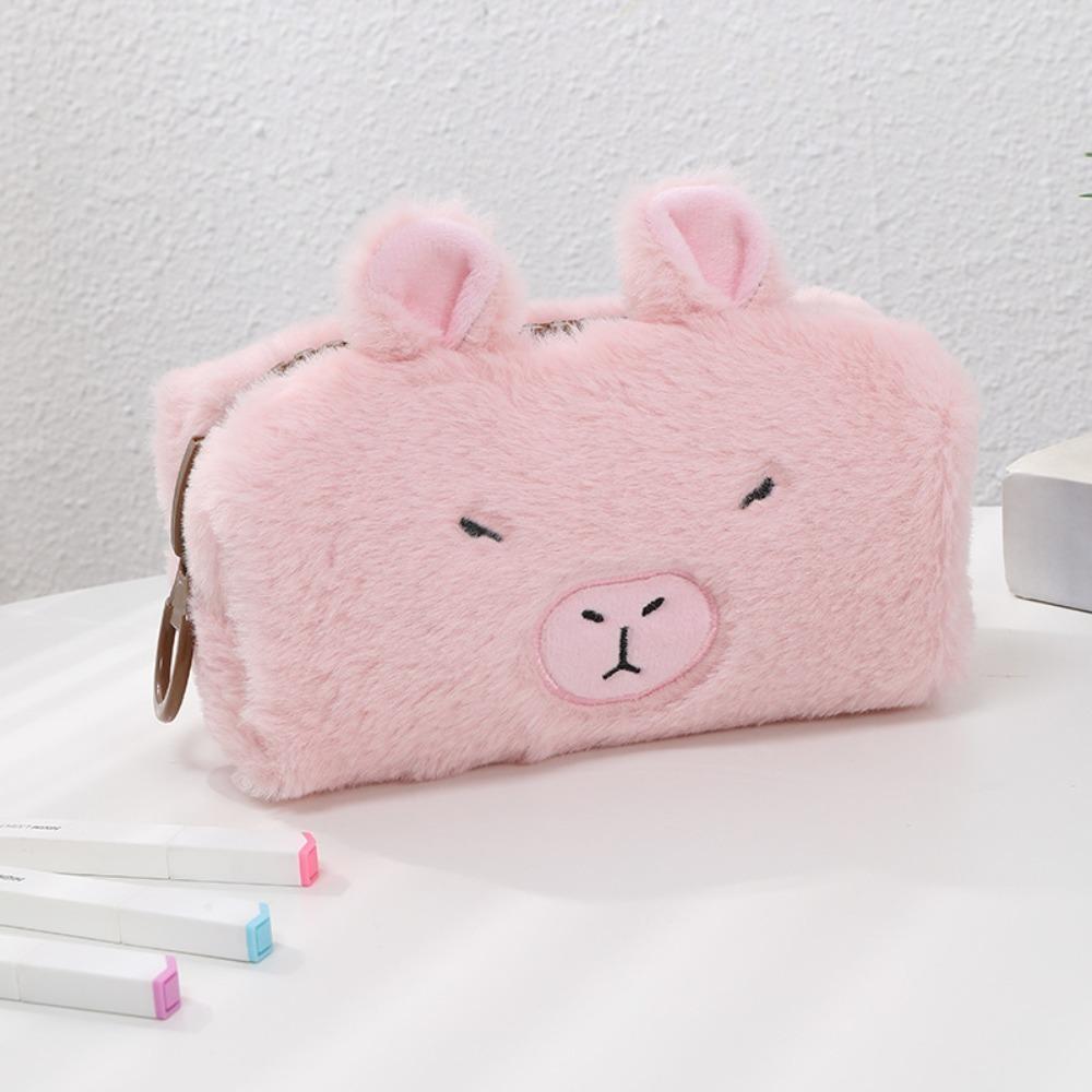 Zipper Capybara Plush Pencil Case Animal Capybara Plush Pencil Pouch  Student