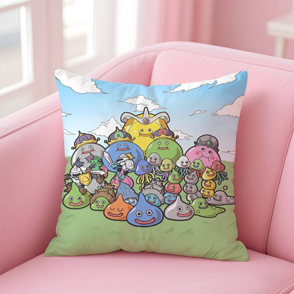 D-Dragon Quest Слайм Аниме Наволочка Противопылевая Наволочка Невидимая Молния Шелковистый Короткий Плюш Чехол на Подушку для Дивана