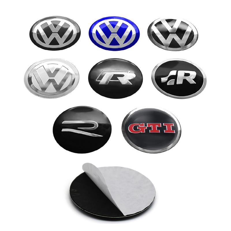 4Pc 56mm Car Wheel Center Hub Caps Badge Sticker Emblem Decals Accessories For Volkswagen Passat Tiguan B7 GTI Golf 6 7 8 R-Line CWV1 QQ93