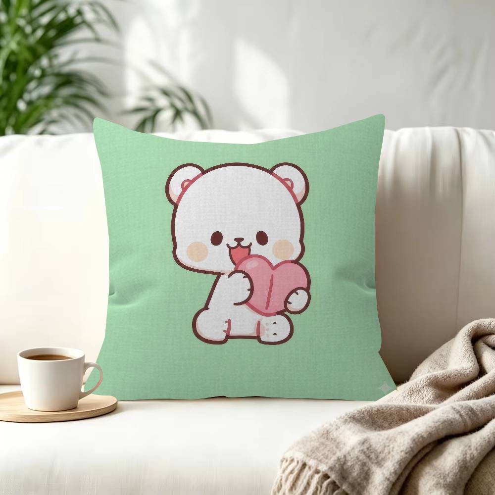 Cartoon MMilk And MMocha Decorative Pillowcase Square Pillowcase Home Office Decorative Cushion Cover