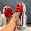 Women Slippers Summer 2024 Platform Wedges Mid Heels Bow Tie Peep Toe Fashion Slides Beach Outdoor Ladies Shoes Zapatos De Mujer