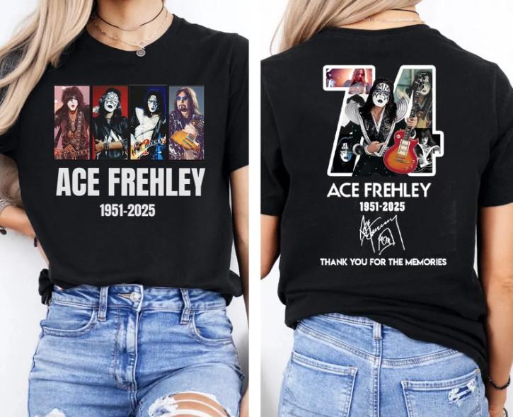 Ace Frehley Memorial Shirt 1951–2025 Rock Band T-Shirt S-5XL Unisex T-Shirt Graphic Tee