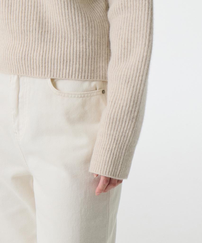 MUSINSA STANDARD WOMAN Women'S Lambswool Ribbed Knit Half Zip [Oatmeal]