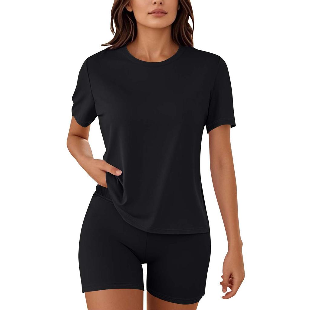 Женские пижамы из 2 предметов для женщин футболка шорты наряды одежда для сна