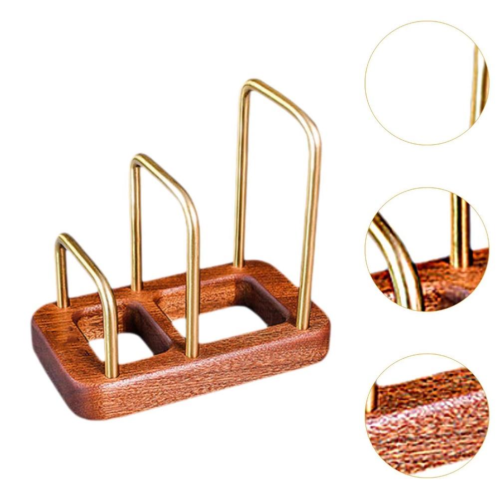 Stable Cutting Board Storage Rack Wood Base Wood Metal Cookware Holder Pots Pan Lids Rack  Kitchen
