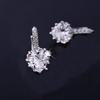 Luxury Colorful Heart Band Real Pure 925 Sterling Silver Jewelry Cubic Zirconia Stone Earrings Fashion Women Favourites