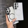 Metal Lens Frame Clear Phone Case For Samsung S25 Plus S24 FE S23 Ultra A16 A56 A36 A55 A15 Soft Edge Shockproof Wireless Charge Magnetic Back Cover