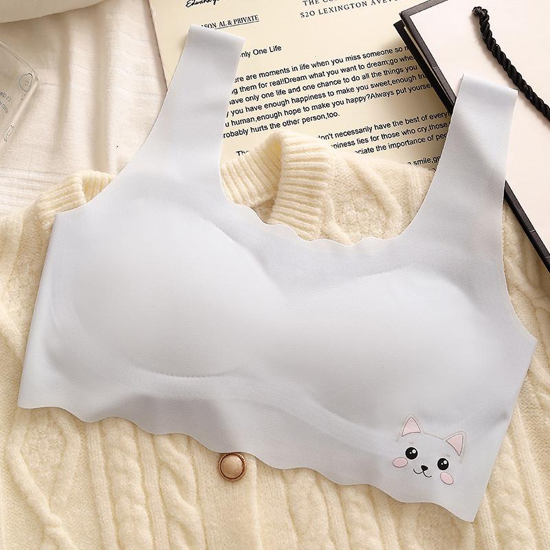 Подростковый бюстгальтер из ледяного шелка для девочек – Бесшовный, тонкий стиль для учениц средней школы