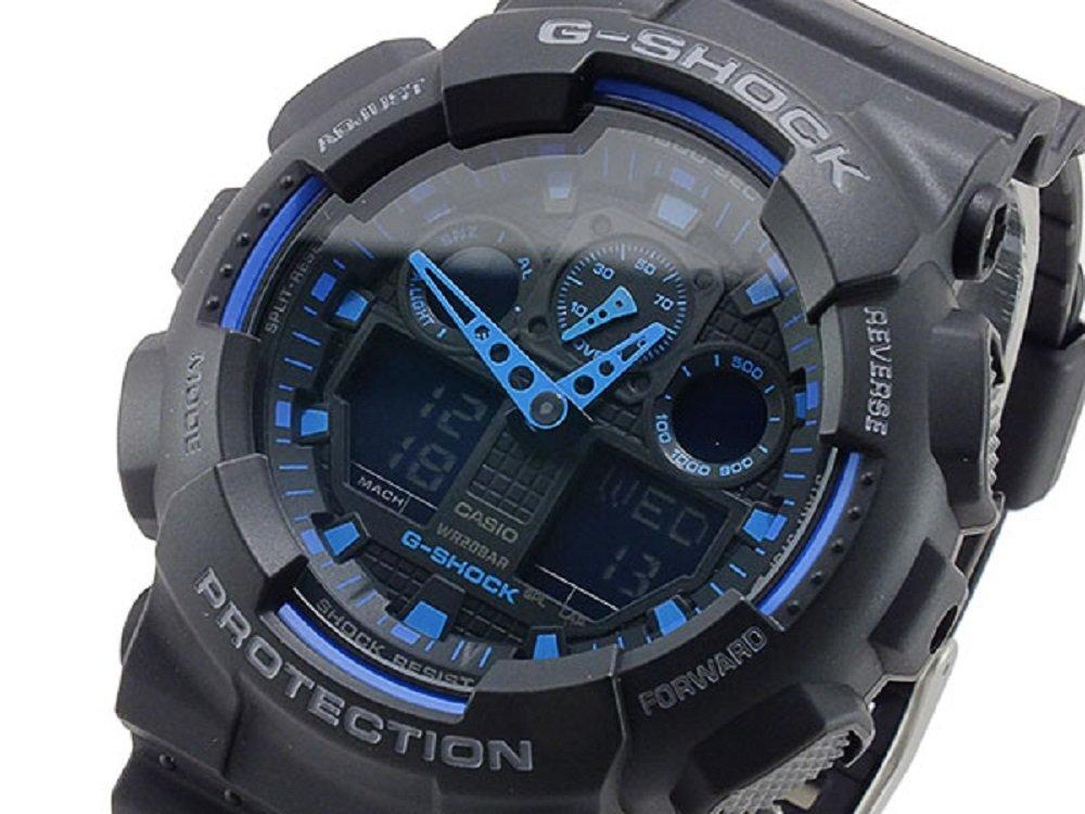 Гарантия с CASIO Часы Черно-синие [Обзор 7 лет] G-SHOCK GA-100-1A2 Мужские