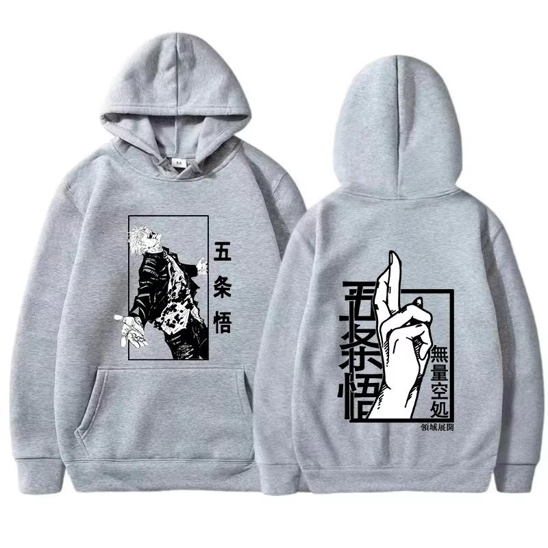 Новый осенне-зимний мужской худи Япония Jujutsu Kaisen Годжо Аниме Женская мода Унисекс Манга Годжо Сатору С графическим принтом Худи