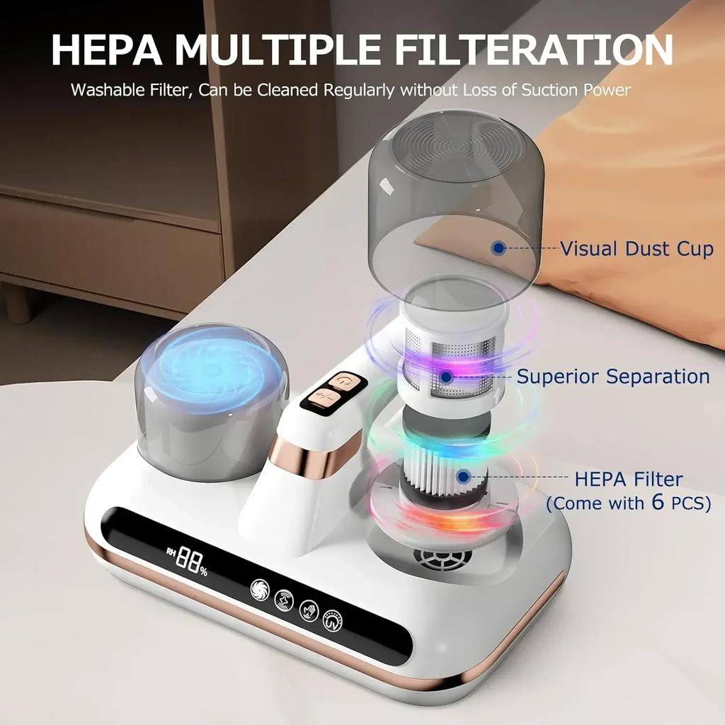 16 кПа УФ-пылесос для удаления клещей, новый беспроводной ручной пылесос для матрасов, мощный всасывающий аппарат для чистки кроватей, подушек, одежды, диванов