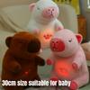 30cm Breathing Capybara Baby Animals Plush Toys Kids Sleeping Appease Companion Snoring Doll with Sound and Light Christmas Gift