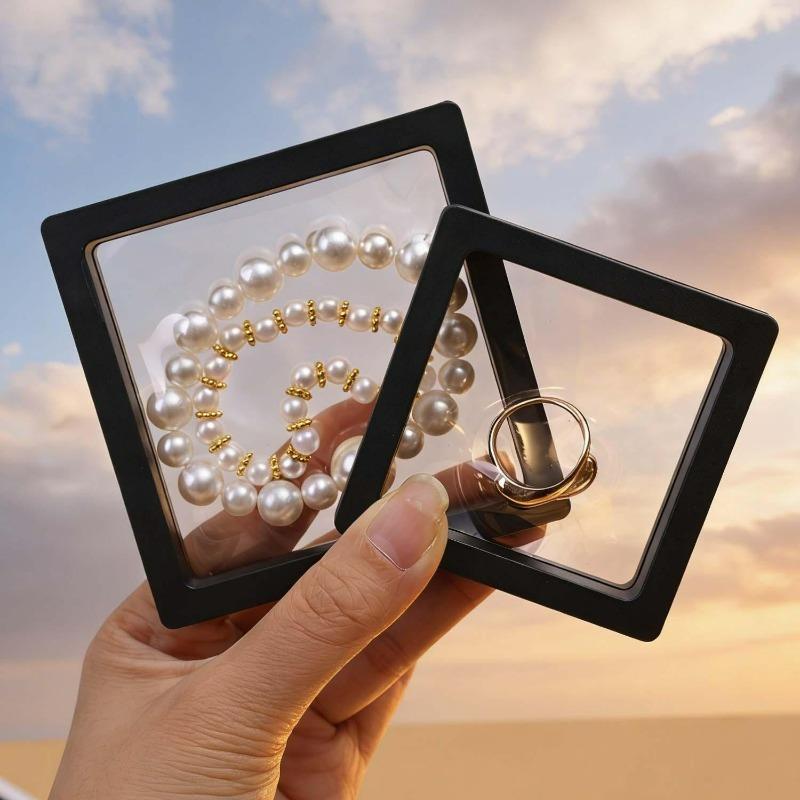 1/3/5/10/20pcs 3D Floating Frame with Base Elastic Telescopic Storage Box Display Frame Suitable for Earrings Rings and Brooches