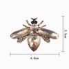 1 Pc Crystal Bee Brooch Cute Large Champagne Bee Brooches Delicate Insect Brooch for Women and Men,Pins, Party Jewelry, Gifts