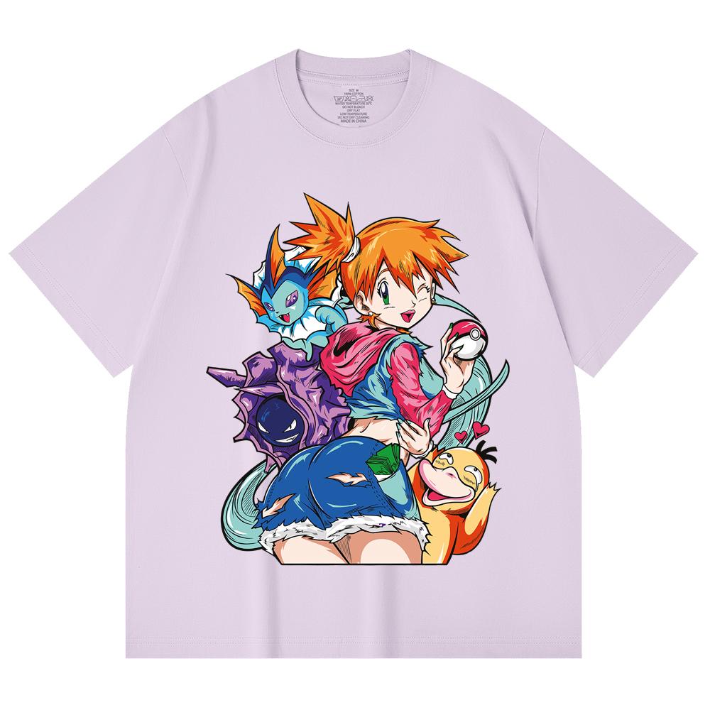 230 Gsm 100% Cotton Pokemon V17 Misty Print Unisex Heavy Cotton T Shirt