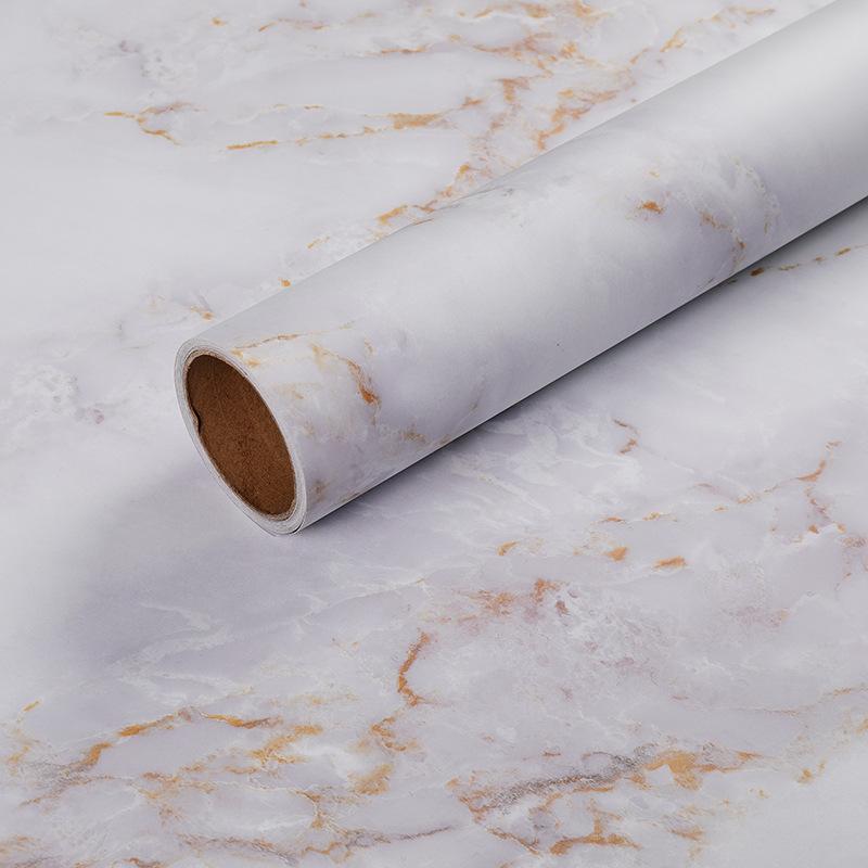 Kitchen Decoraction Thick PVC Glossy Marble Waterproof Self Adhesive Wallpaper Home Decor Furniture Oil Proof Bedroom Stickers