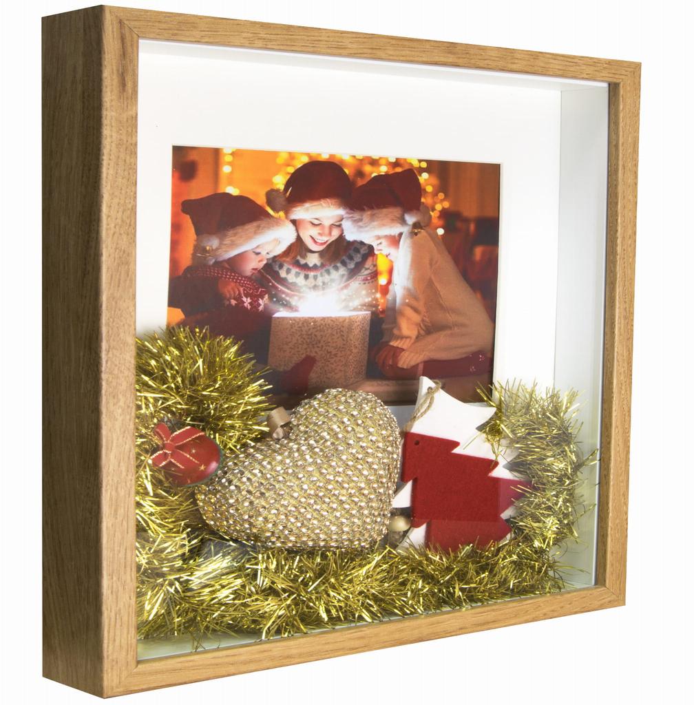 Ramka Na Zdjęcie 3D Głęboka Box Przestrzenna 28X28 Cm Kwadratowa Dębowa