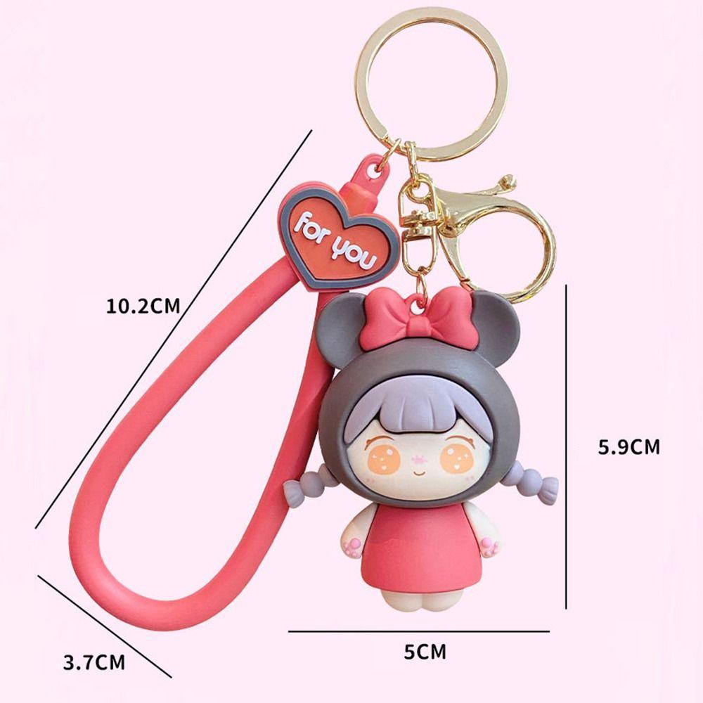 Fashion Bag Pendant Cartoon Car Key Ring Hanging Ornaments Cute Doll Key Chain  School Bag Pendant