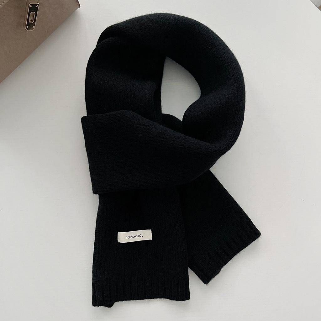 Selected Australian Pure Wool 100% Wool Scarf Solid Color Versatile Women'S New Winter Warm Knitted Scarf