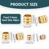 120Pcs 3 Styles Brass Beads, Grooved Beads, Column, Real 14K Gold Plated, 2.5~6x2.5~5.5mm, Hole: 1.6~4.5mm, 40pcs/style