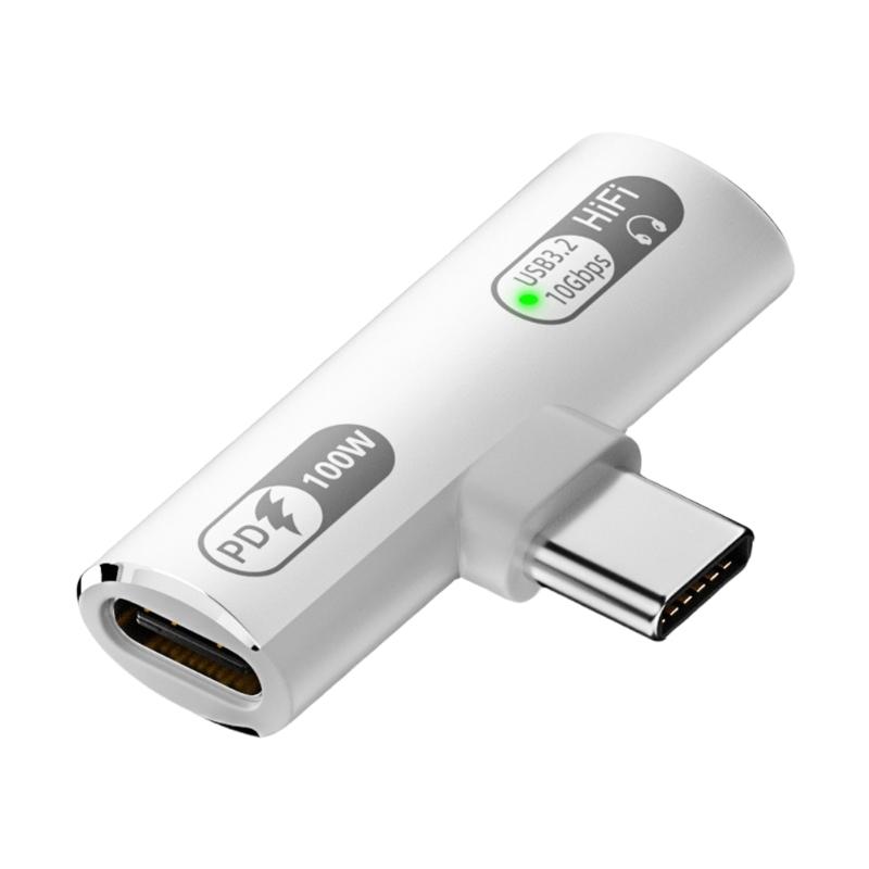 Разветвитель Type C Адаптер USB C для аудио и зарядки PD100w Адаптер USB C для передачи музыки и питания 10 Гбит/с