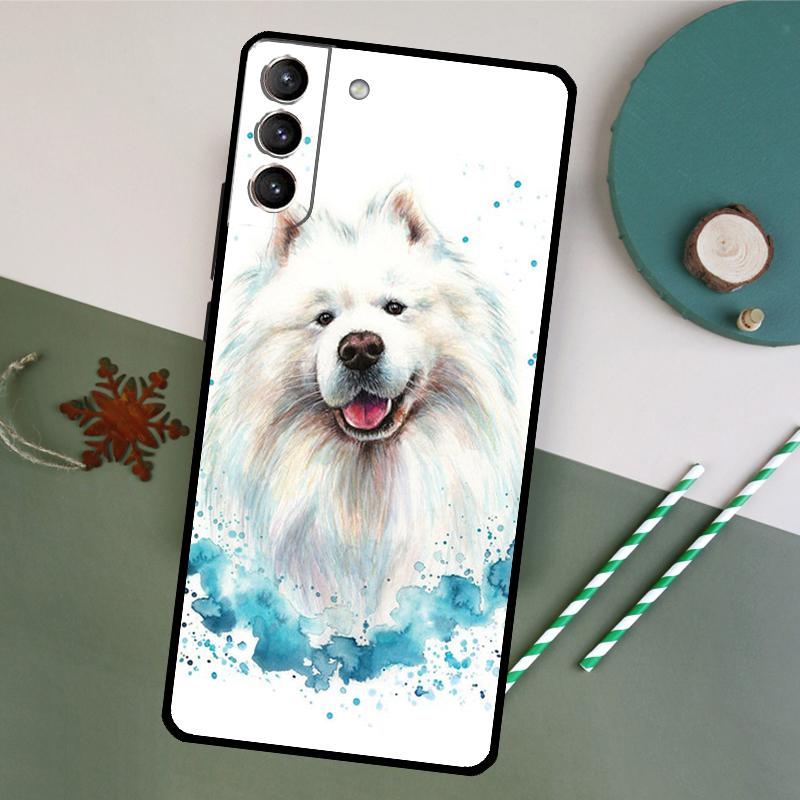 Cartoon Samoyed Dog Phone Case For Samsung Galaxy S25 S26 Ultra S20 S21 S22 S23 S24 Plus S10 S25 FE Back Cover