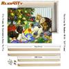 RUOPOTY Picture By Numbers Dog Animal DIY Frame On Canvas Acrylic HandPainted Wall Art Painting Cat For Living Room