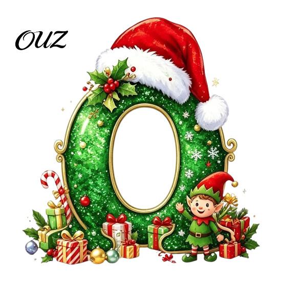 Durable Hanging Letter Decoration 26 Alphabet Christmas Ornament, Personalized Letters Acrylic Tree with Santa Hat Pendant And Elf Boy for Xmas Mantel