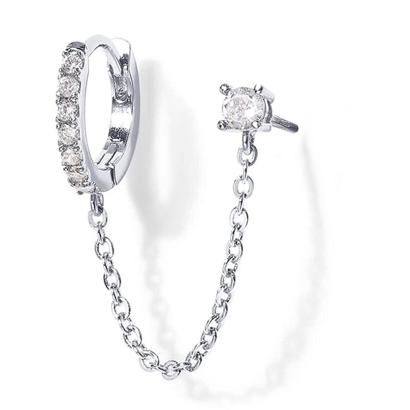 Самые продаваемые модные одинарные серьги, серьги-пусеты с цепочкой, персонализированные, серьги-пряжки, трендовые хип-хоп серьги для женщин