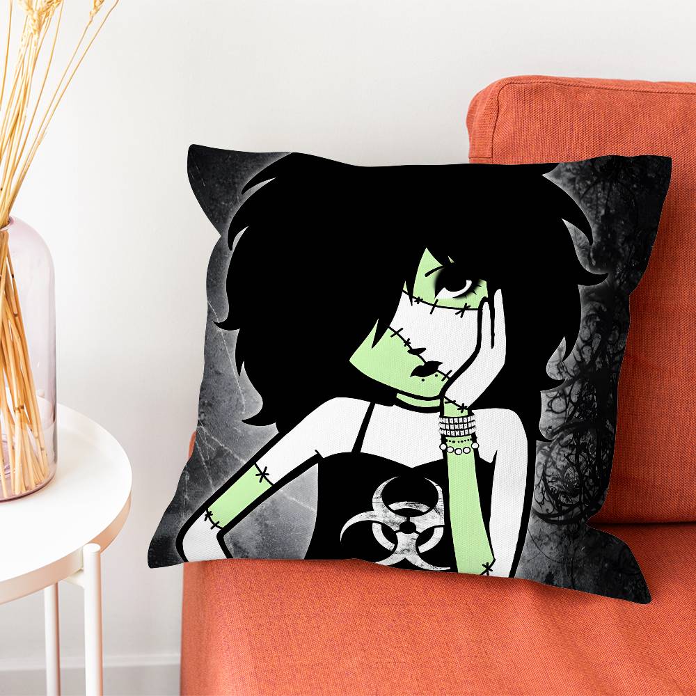 EEmily The Strange Pillow Case Plush Fabric Soft Pillowcase Double Sided Print Cushion Cover Household Gifts