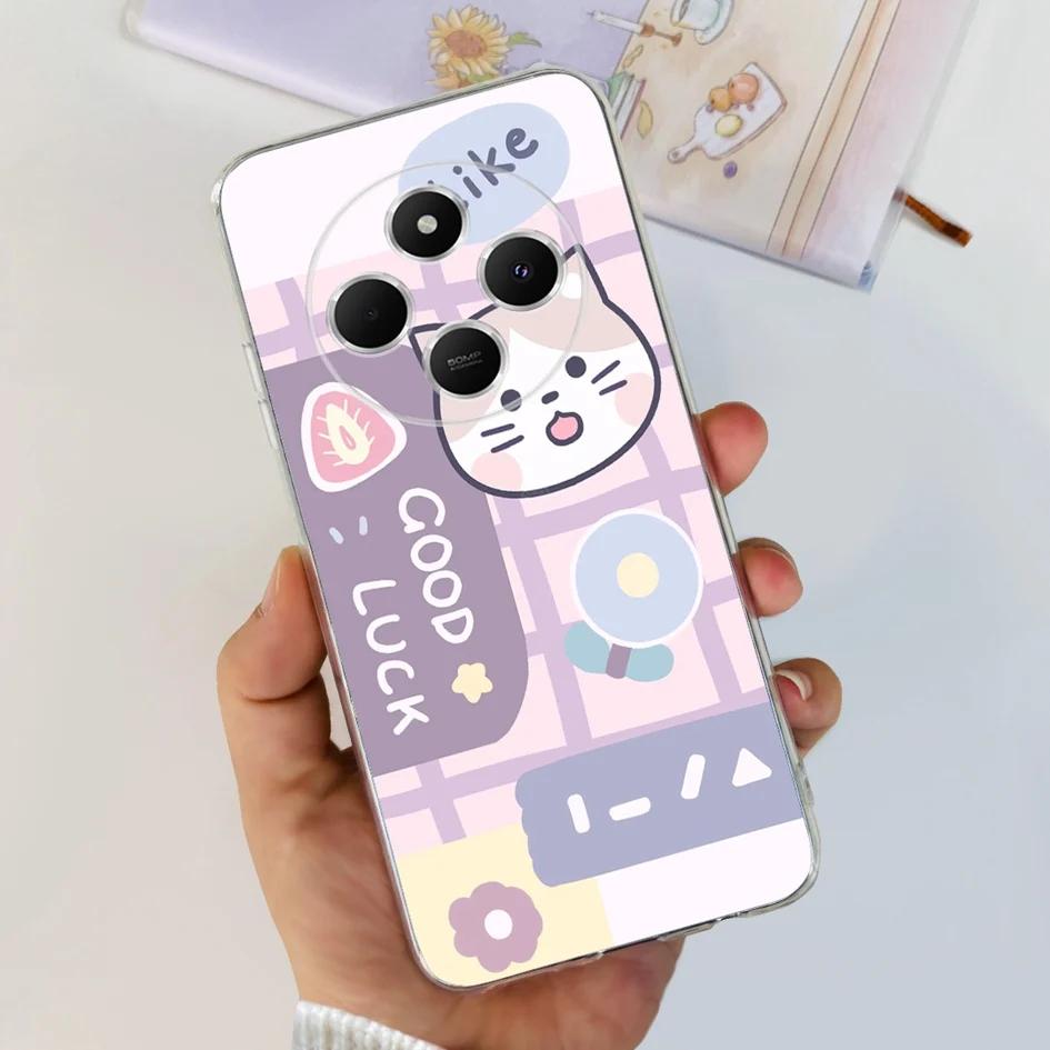 Чехол для Xiaomi Poco C75 2024 Новый Стильный Цветок Мягкий Прозрачный Силиконовый Чехол для Телефона Для Xiaomi Poco C75 4G C 75 PocoC75 Coque