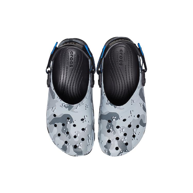 Crocs Классические кроксы Камуфляж Пустыня Для улицы Пляжные Унисекс Черно-серые Сандалии 207305-097
