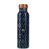 Pure Copper Water Bottle (1 Litre), Leakproof Protection, Pure Copper Water Bottle, Tamba, Yoga Health Benefits, Authentic, Durable (Blue Floral)