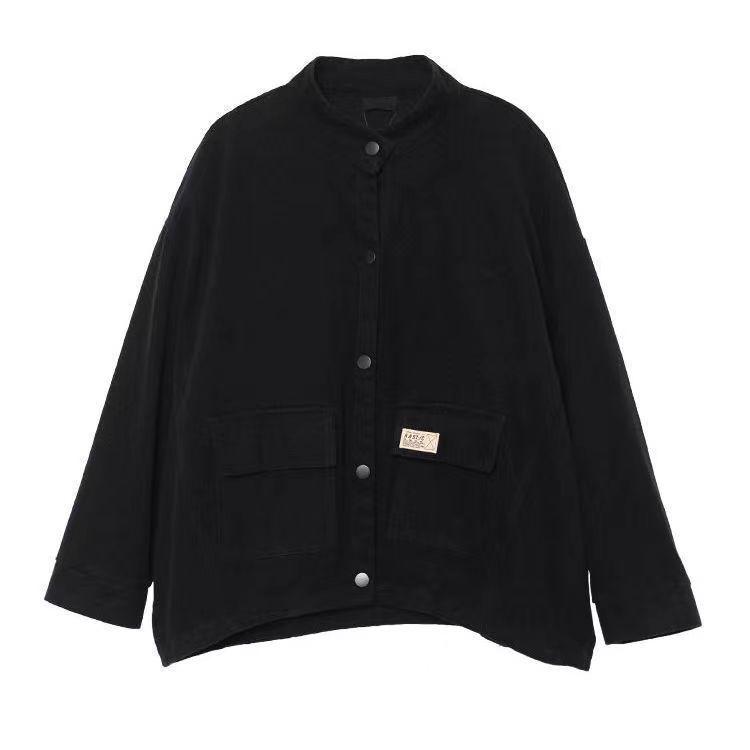 Женская осенняя хлопковая куртка с большим карманом на пуговицах, джинсовая куртка, повседневная универсальная свободная куртка-кардиган