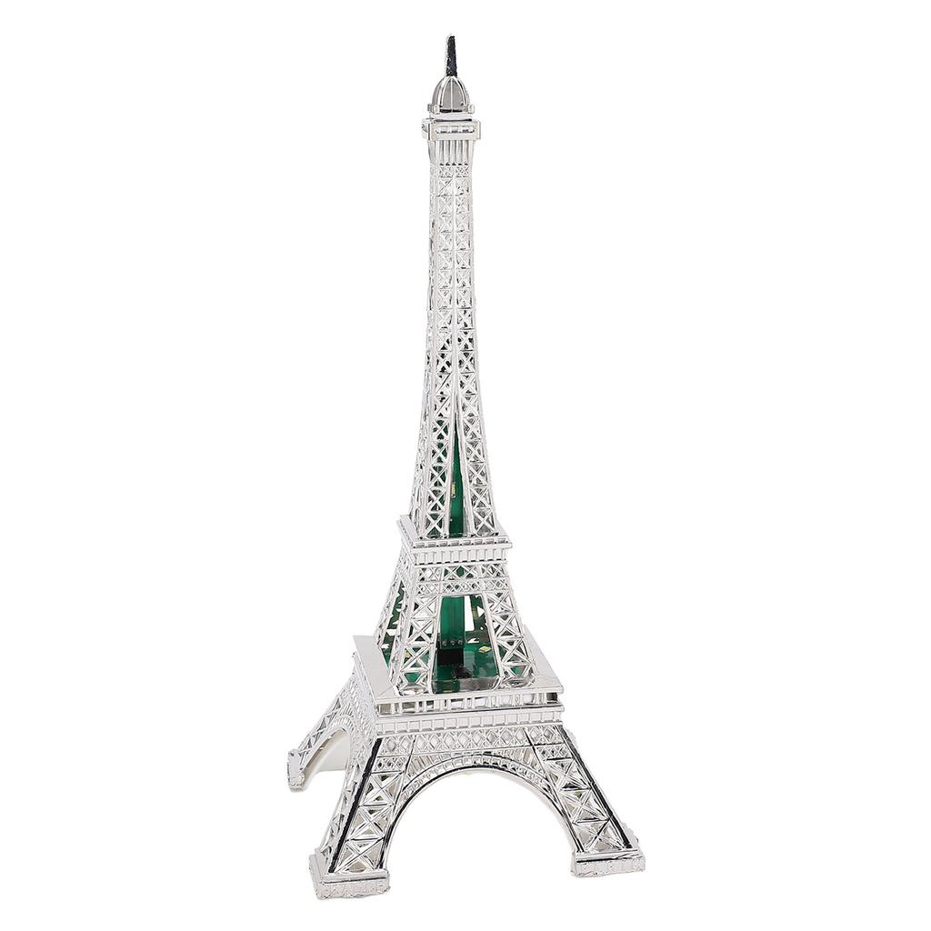 LED Tower Model Zinc Alloy Electroplating Exquisite Carving Light Up France Tower Ornament for Home Decor