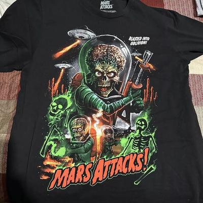 Футболка Mars Attacks Атаки Атаки Базовый Стиль 90-х Короткий Рукав S-5XL Унисекс Футболка