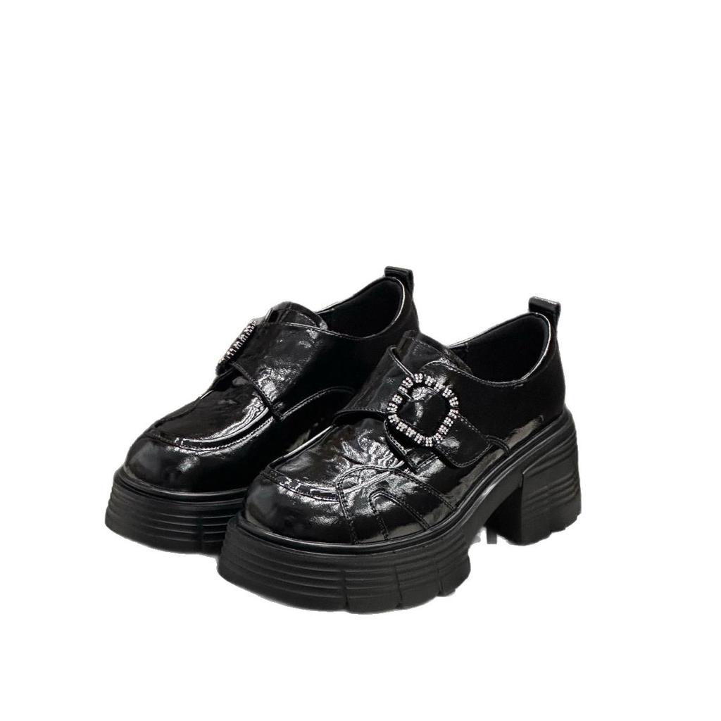 2025 осень новые кожаные лоферы на платформе с увеличением высоты женские в британском стиле маленькие кожаные туфли универсальные повседневные одинарные туфли женские