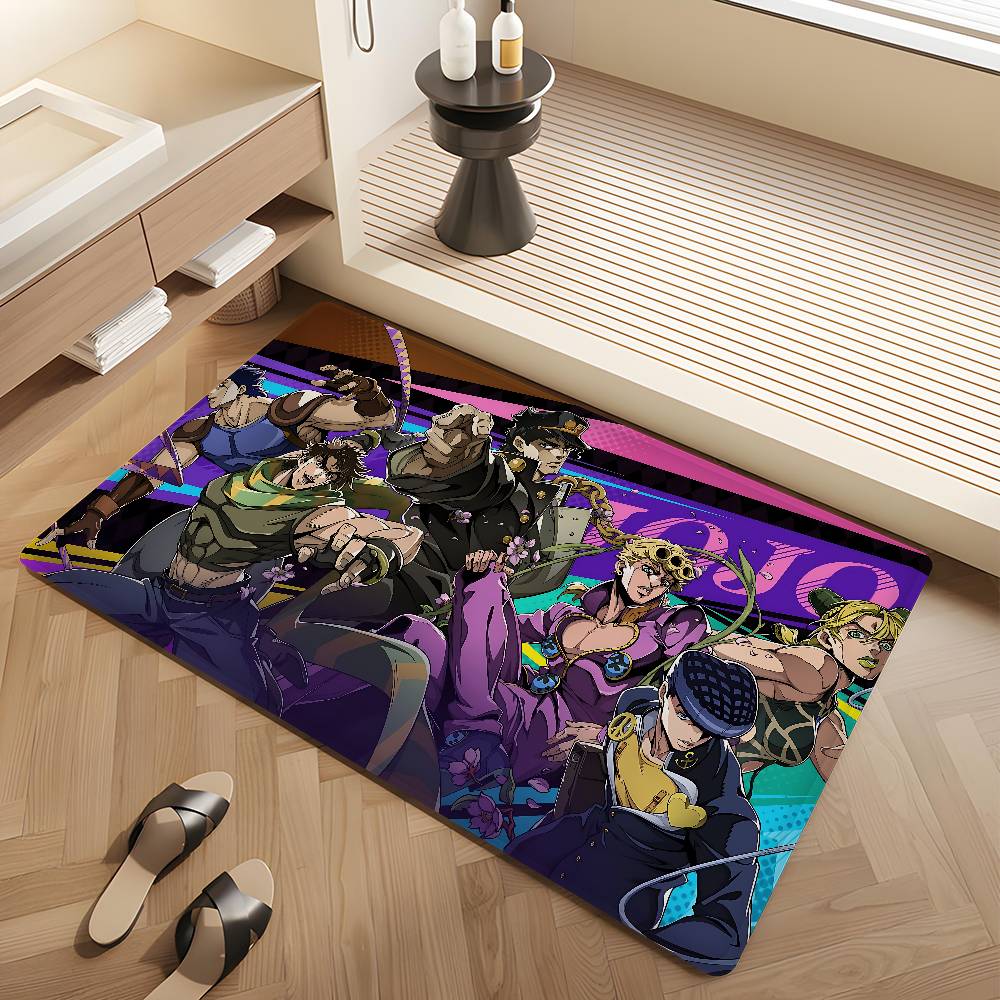 J-JoJo's Bizarre Adventure Bathroom Mat Kids Room Bedroom Decoration Balcony Anti-Slip Doormat Living Room Bedside Area Rugs